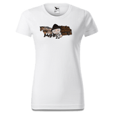 Da Oid Sinzer Pferdegespann T Shirt Damen Weiss Gehering Front